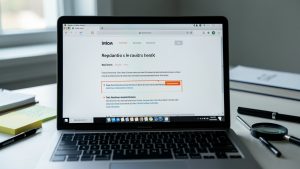 Vue en gros plan d’un écran d’ordinateur affichant une page de référence générique avec des zones surlignées, entourée d’outils d’analyse éditoriale et de vérification de réputation.